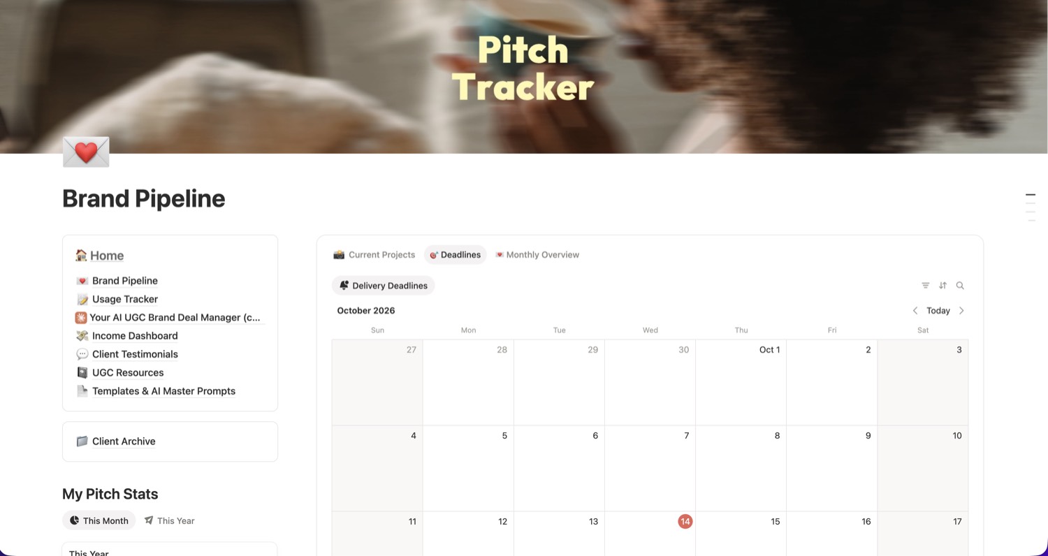 The Brand Pipeline page in Notion