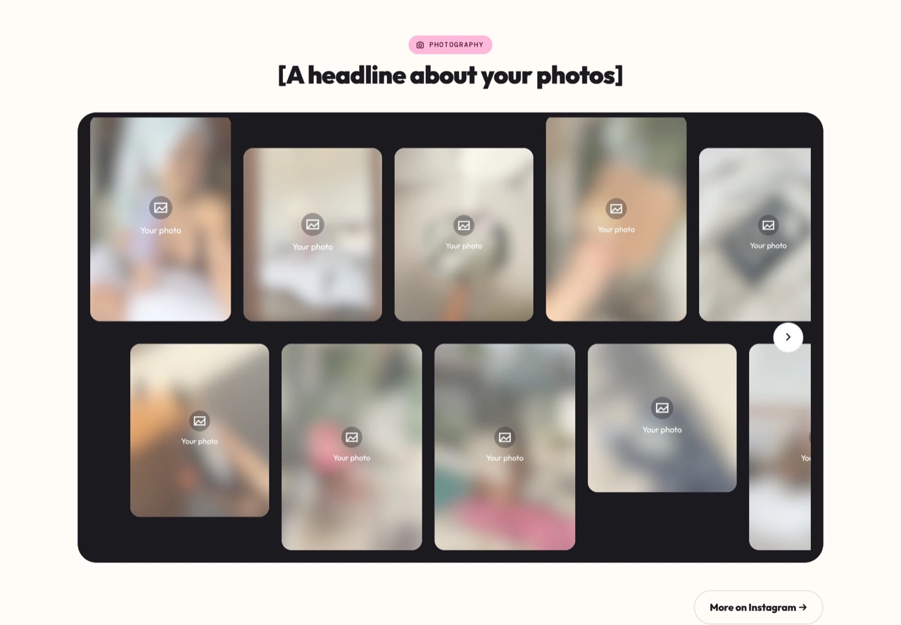 The Gallery section of the portfolio
