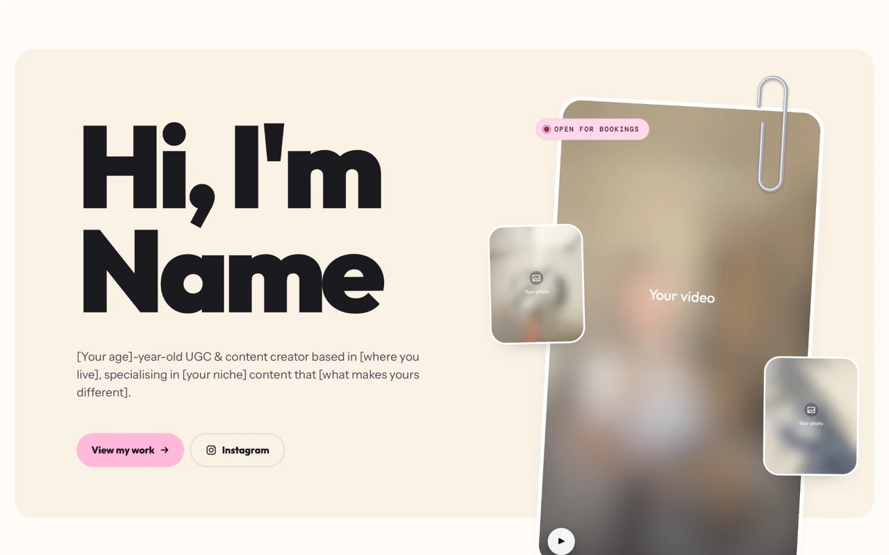 The Hero section of the portfolio